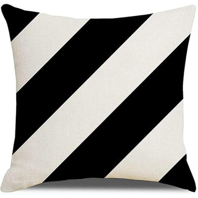 Zwarte Geometrische Linnen Kussensloop, Woondecoratie, Decoratie voor Sofa Kussen in de Woonkamer, Geschikt voor Slaapkamer Auto 40x40 60x60 50x50 45x45cm