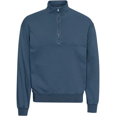 Sweatshirt 1/4 rits Colorful Standard Organic petrol blue