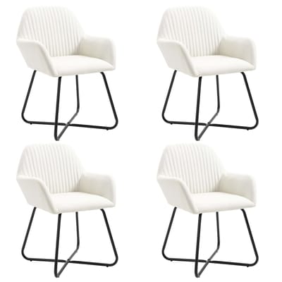 vidaXL - Eetkamerstoelen - 4 - st - stof - crèmekleurig