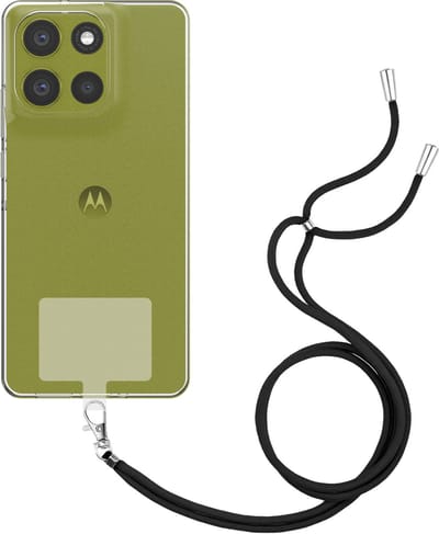 Cazy hoesje met koord geschikt voor Motorola Moto G86 Hoesje met Koord - Flexibele Case - Transparant
