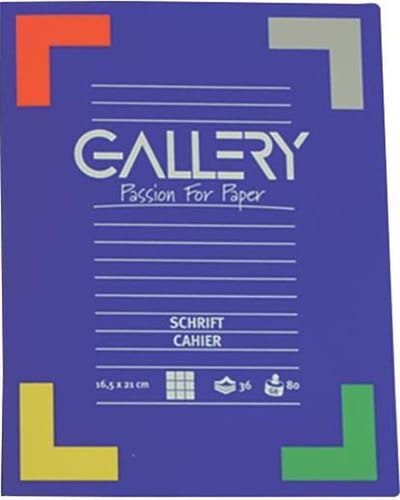 Gallery schrift, ft 16,5 x 21 cm, gelijnd, 72 bladzijden - 5 stuk