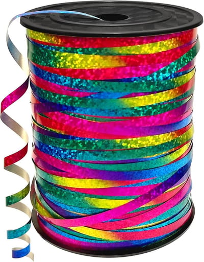 Cadeaulint 5 mm x 450 meter - kleurrijke regenboogband - ideaal voor kunsthandwerk en decoraties - ShopVlot