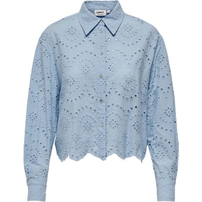 ONLY ONLVALAIS L/S SHIRT WVN NOOS Dames Blouse - Cashmere Blue