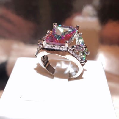 Creatieve en Modieuze High-End Kleurrijke Zirkonia Paardenoog Diamant Ring No. 10 gray