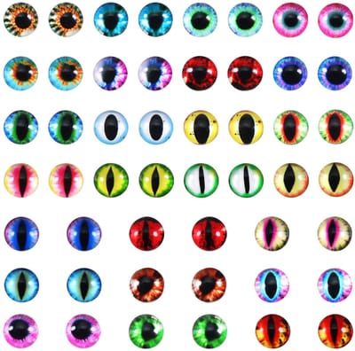 Dailygoods- Drakenogen 100 stuks - 12 mm Dome Cabochon - Veiligheid Ogen - Poppen Ogen - Ambachtelijke Projecten - Verschillende Kleuren - Poppenogen
