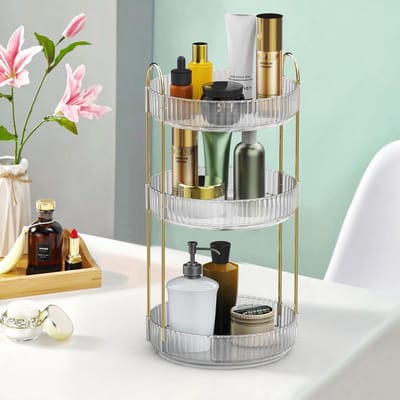 Unyqoos ® Innovatieve 360° Draaibare Make-up Organizer met Drie Lagen voor Perfecte Opbergruimte