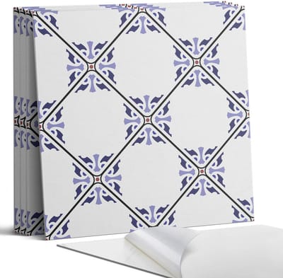 Coloray Wandpanelen Zelfklevend - Patroon met een bloemenmotief Zelfklevende Wandpanelen - 50 cm x 50 cm - Wit Wandpaneel PVC - 4 stuks - Mozaïeken Wandpanelen Zelfklevend - Wandpaneel Keuken - Wandpanelen Badkamer