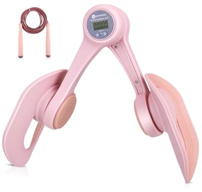 Dijbeentrainer Bekkenbodemtrainer - Thuis Fitness Apparaat - Spierkracht Opbouwen - Intelligente Teller Rotatie - 19x10x10 cm - Roze
