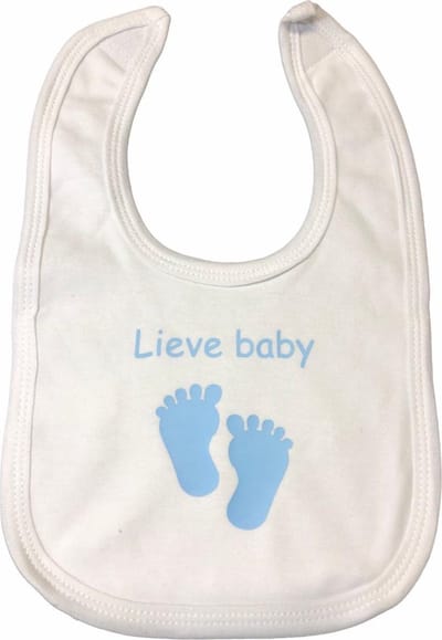 Soft Touch Slabber Lieve Baby Jongens 33 Cm Katoen Wit/blauw