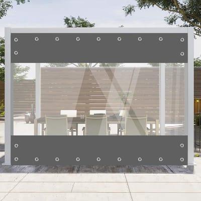 Transparant Zeil - Waterdicht Afdekzeil - Wind en Regen - Verdikt PVC Materiaal - 3m x 3m - Grijs
