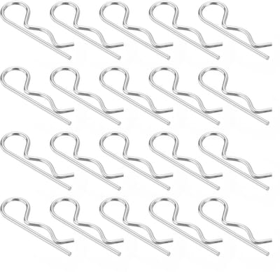 304 roestvrij staal in R-vorm veerstiften, R-clip, bevestiging voor huishoudelijke apparaten, sportuitrusting, mechanische autoreparatie (zilver), 3 mm x 65 mm, 304 stuks