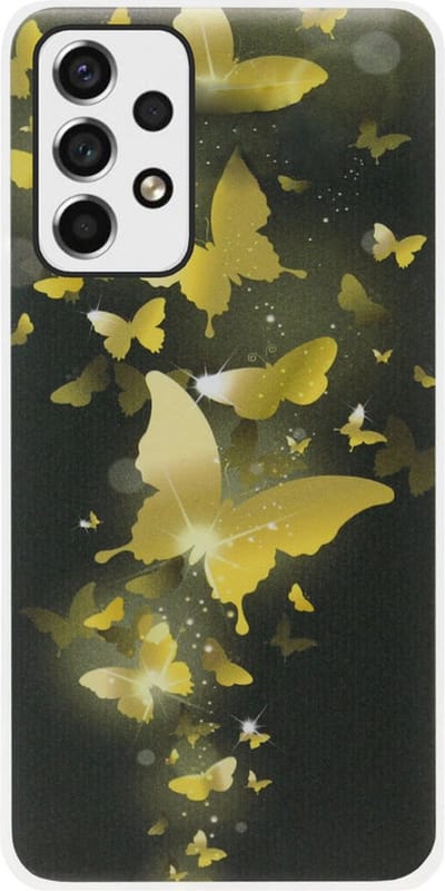 ADEL Siliconen Back Cover Softcase Hoesje Geschikt voor Samsung Galaxy A73 - Vlinder Goud