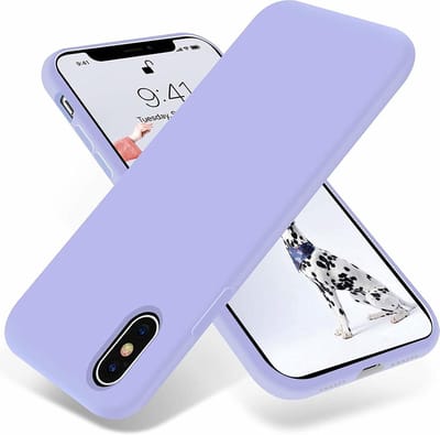 New Age Devi - "Paars~Silicone~Case~geschikt voor~Apple~iPhone~X/Xs"