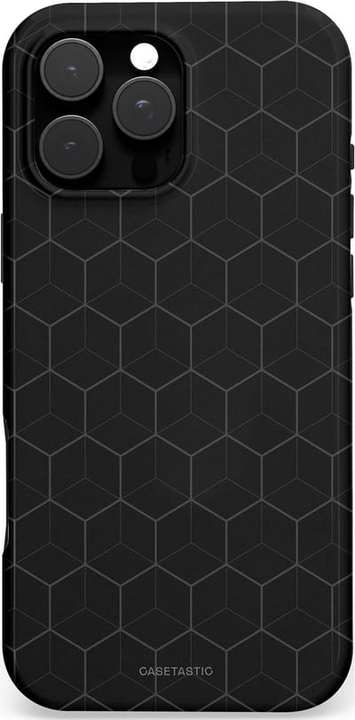 Casetastic hoesje geschikt voor Apple iPhone 16 Pro Max - MagSafe - Dubbellaagse bescherming - Hexago - Fashion Case - Zwart