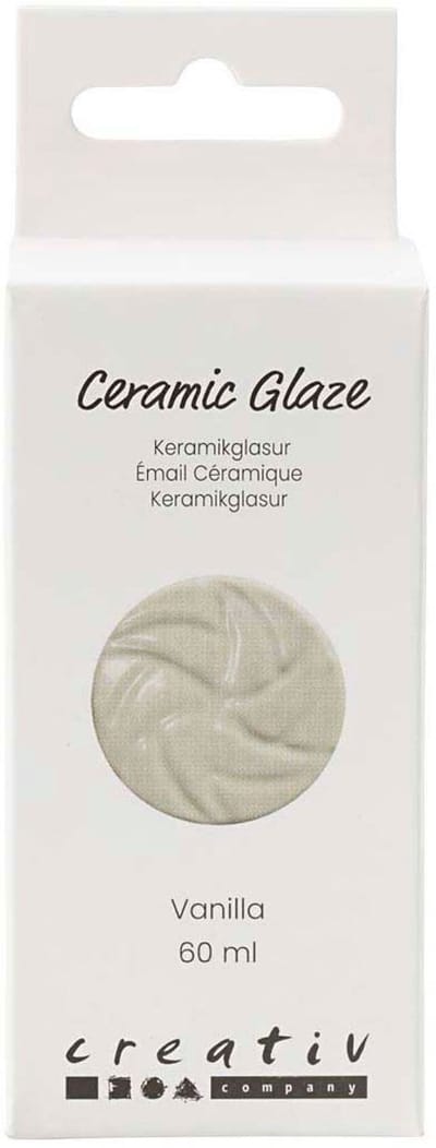 Creativ Company keramiek glazuur Vanilla 60ml - glanzend dekkend.