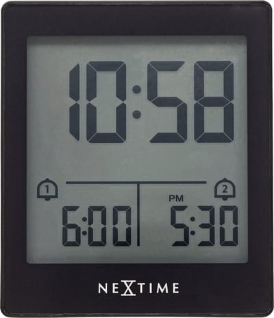 Digitale Tafelwekker 7,7x8,9x3 cm - RCC - Temperatuur - Zwart - ABS - NeXtime Wake Up