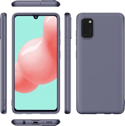 Hoesje Geschikt Voor Samsung Galaxy A41 Hoesje - Fluweelzachte Microvezel Siliconen Back Cover – Grijs