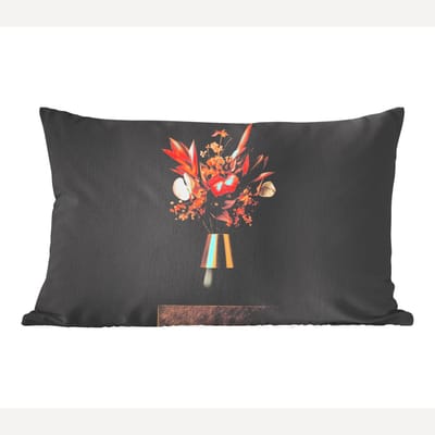 Sierkussens - Kussentjes Woonkamer - 60x40 cm - Exotisch - Boeket - Vaas - Goud