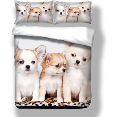 3D Beddengoed Schattige Hond Huisdier Bedrukt Eenpersoons Tweepersoons Dekbedovertrek Set Twin Full Queen King Size Beddengoed Set voor Kind Jongen Meisje Thuis Bed EU Double 200x200cm