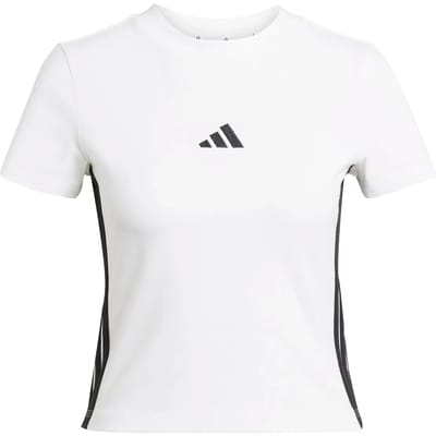 T-shirt Korte Mouw adidas T-shirt féminin Essentials 3-Stripes Slim en blanc