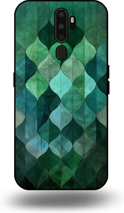 Smartphonica Telefoonhoesje geschikt voor OPPO A9 2020 met groene bladeren opdruk - TPU backcover case green leaf design - Groen geschikt voor OPPO A9 (2020)