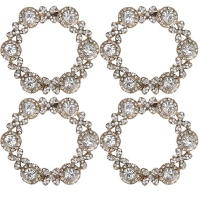 4 pièces Alliage de Zinc et de Fer Fleur Décoration de Chaussure Tendance Clip de Chaussure Fleur Brillant Type 1 gray
