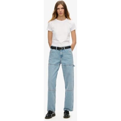 Superdry Denim Timmermansbroek met Middelhoge Taille Lichtblauw Grootte: 32/32