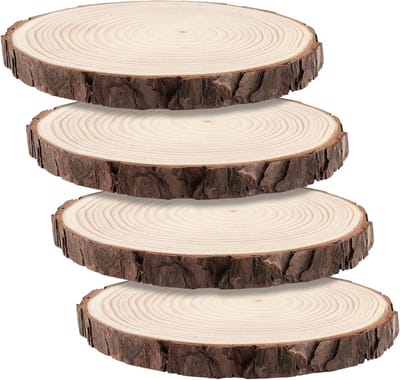 Onbewerkte houten cirkels van 18-20 cm, ronde schijven voor knutselen, kerstdecoratie en DIY-projecten