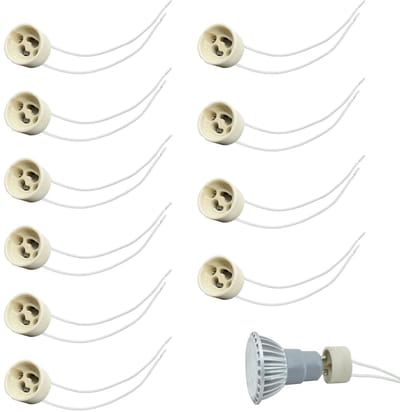 aladdien - GU10 lamphouder - keramiek - hittebestendig - 10 stuks - veilig en duurzaam - geschikt voor LED en halogeenlampen - 230 V