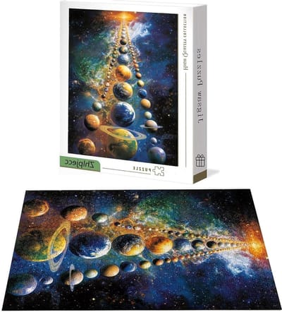 Houten Puzzel - Sterrenhemel Legpuzzel - Ontspanning en Uitdaging - Letters op Achterkant - 1000 Stukjes - Multicolor