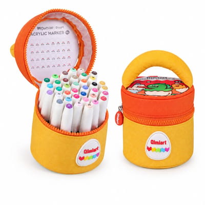 Acrylmarkerset - 36 kleuren - Zachte punt en directe inkttoevoer - Kinderuitvoering voor tekenen en DIY - Basisverpakking