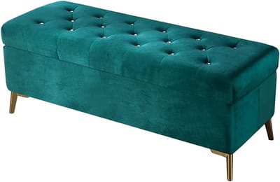 Opbergkruk Ottomaans - Zitkruk Poef - Extra Zitplaats - Verhoogde Poten - 100cm - Rood