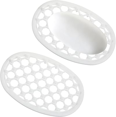 2 stuks antislip zeepbakjes van siliconen met afvoer, ovale zeepegel, wit voor badkamer en keuken, duurzaam en eenvoudig te reinigen