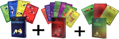 WEBU 51 Bodyweight Kaarten + 55 Dumbbell Workout Kaarten + 51 Yoga kaarten - Fitness - Yoga - Thuis Sporten - Crossfit - Personal Trainer - Hometrainer | Incl. Gratis Trainingsvideo’s