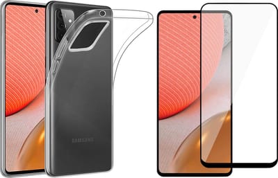 Hoesje geschikt voor Samsung Galaxy A72 - Siliconen Backcover - Transparant - Met Full Screenprotector