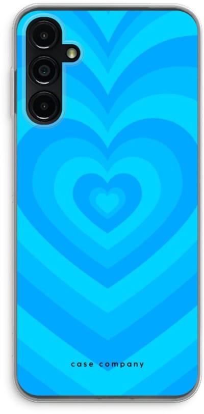 Case Company® - Hoesje geschikt voor Samsung Galaxy A14 hoesje - Hart Blauw - Soft Cover Telefoonhoesje - Bescherming aan alle Kanten en Schermrand