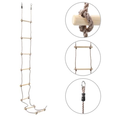 vidaXL - Touwladder - 290 - cm - hout