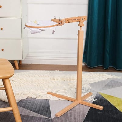 Borduurstandaard Hout - Handwerk Frame - Naaien en Breien - 360° Rotatie - Verstelbaar - Natuurlijk Hout