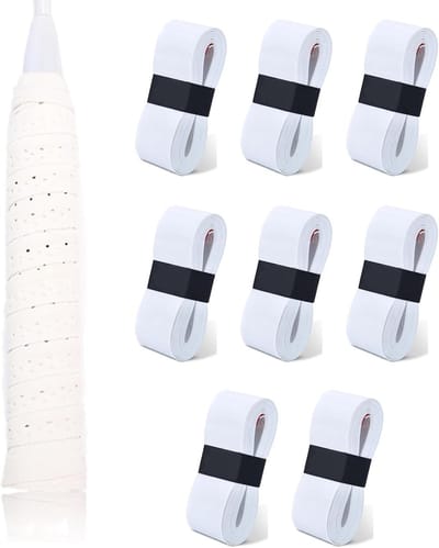 Dailygoods- Tennisgrepen 8-delige set - Zelfklevende Gripband - Antislip Gripband - Zweetabsorberend - PU Materiaal - 110 × 2,5 × 0,07 cm