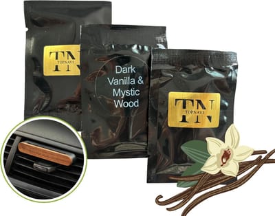 Topnavi Autogeurtje Navulling - Dark Vanilla & Mystic Wood - Auto Geurverfrisser - 3 stuks - Auto Geurverfrisser - Luchtverfrisser - Autogeur - Autoparfum