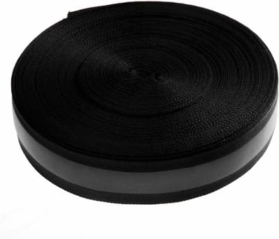 Reflecterende Tape voor Naaien, 46 m x 50 mm, Veiligheidsreflectorband, Zwart, Lichtgevende Naaiband, Geschikt voor Textielbewerking
