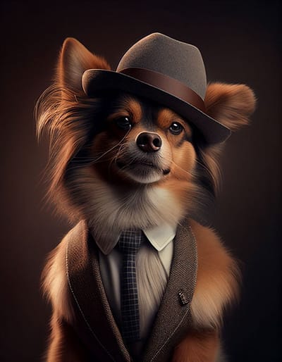 AI - Woondecoratie - Poster - Dieren - Hond - Pak - 7 - 30 x 40 cm
