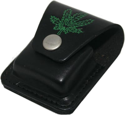 Zippotasje zwart met wietblad afbeelding