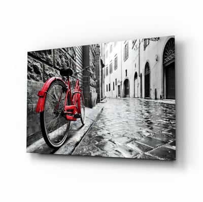 Glasschilderij – Straat en Fiets
