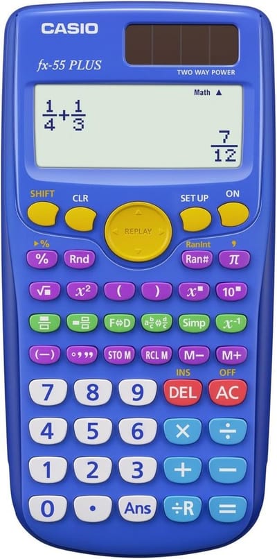 Rekenmachine 10 Pak - Breuken Rekenmachine - Basisschool Onderwijs - Speciaal Ontworpen - Blauw