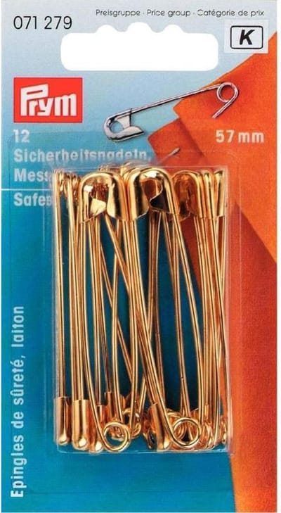 PRYM Veiligheidsspelden MS 57 mm goudkleurig 071279 - Veiligheidsspelden - Prym