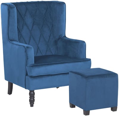 SANDSET - Fauteuil - Donkerblauw - Fluweel