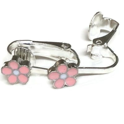 Clip Oorbellen Kinderen - Oorclips - Bloem - Roze - Wit Hart - Knopjes - MNQ bijoux
