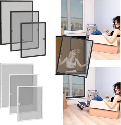Insectenhor voor Ramen Zonder Boren - Verstelbaar Aluminium Frame hor (80x100 cm)