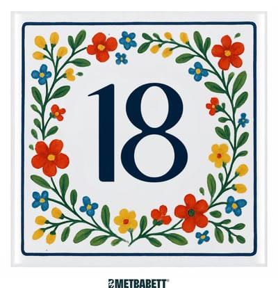 Met Babett - Huisnummertegeltje - Personaliseer - 15 x 15 cm - huisnummerbordje - wanddecoratie